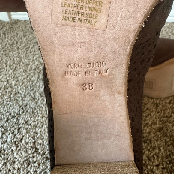Latitude Femme Cut out Brown leather Heels Boho Size 7.5 (38) Made in Italy - Picture 10 of 11